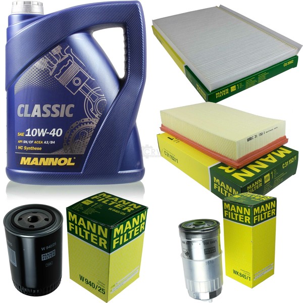 MANN-FILTER Inspektionspaket 5L MANN-FILTER Classic 10W-40 FüR Audi A6 1.9 Tdi-image