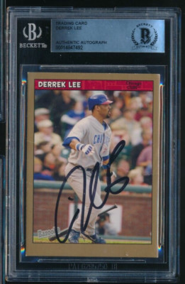 2006 Bazooka Gold #47 Derrek Lee signed auto autograph BAS BECKETT cool card