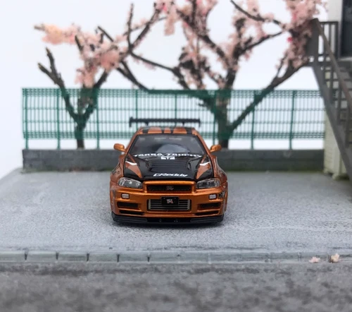 TimeMicro1:64 Nissan Gtr34 Open Limited Edition gold orange Automodell - Bild 10 von 13