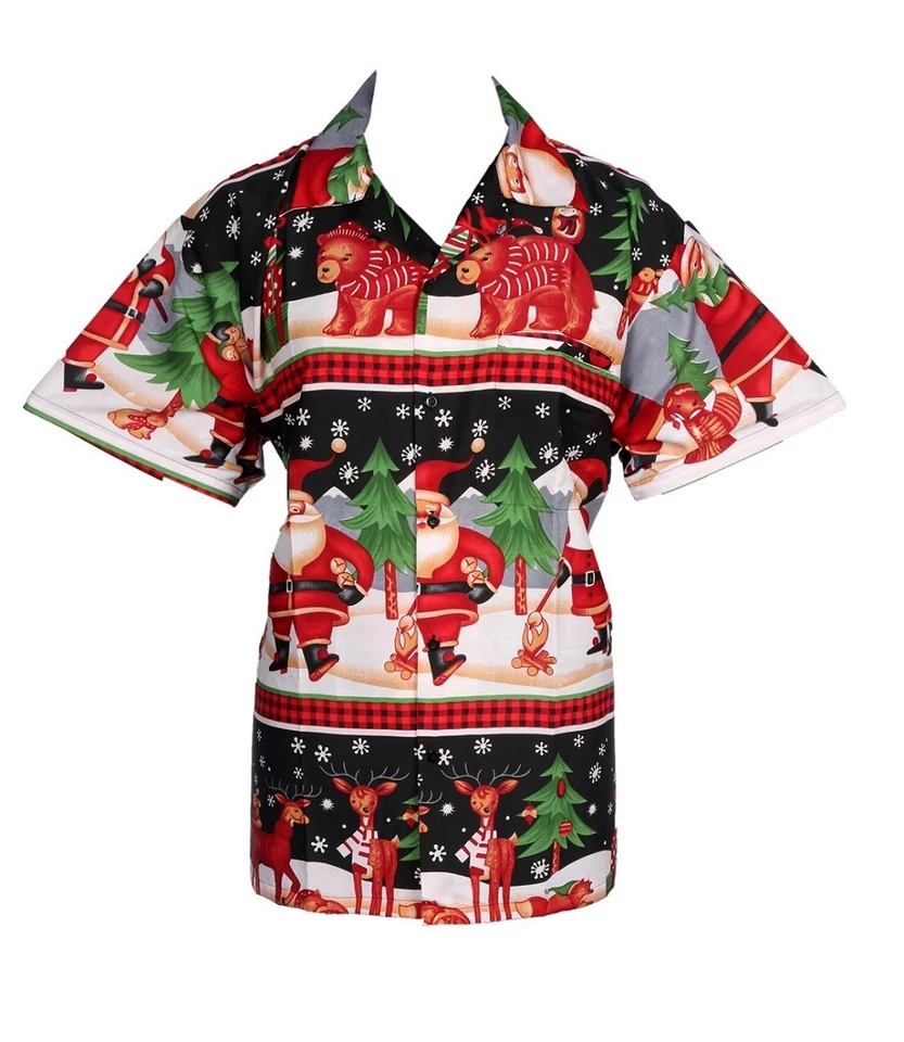 CAMISA NIÑOS NAVIDAD SANTA NAVIDAD HAWAIANA NIÑOS HAWAI REGALO FIESTA S-XXL D9 Foto 3 de 4