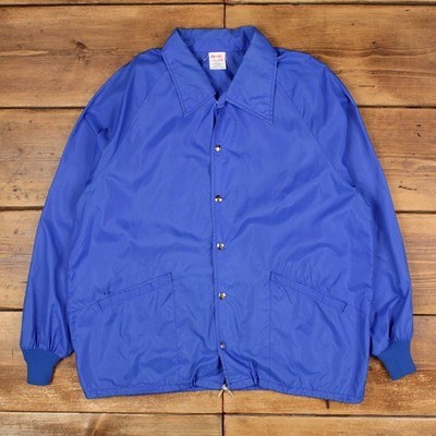 Vintage Cap n Jac Coach Jacke XL 90er Satin Blau