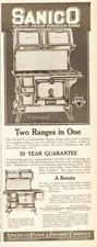 1919 American Range Foundry Co Chicago IL Sanico Cast Iron Porcelain Stove Ad