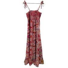 Liberty of London Target Women’s Pink Paisley Maxi Dress XS Smocked Sleeveless