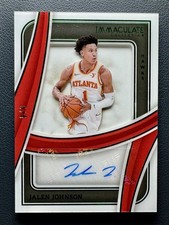 2023-24 Panini Immaculate Jalen Johnson Shadowbox Signatures Green Auto 5/5=1/1
