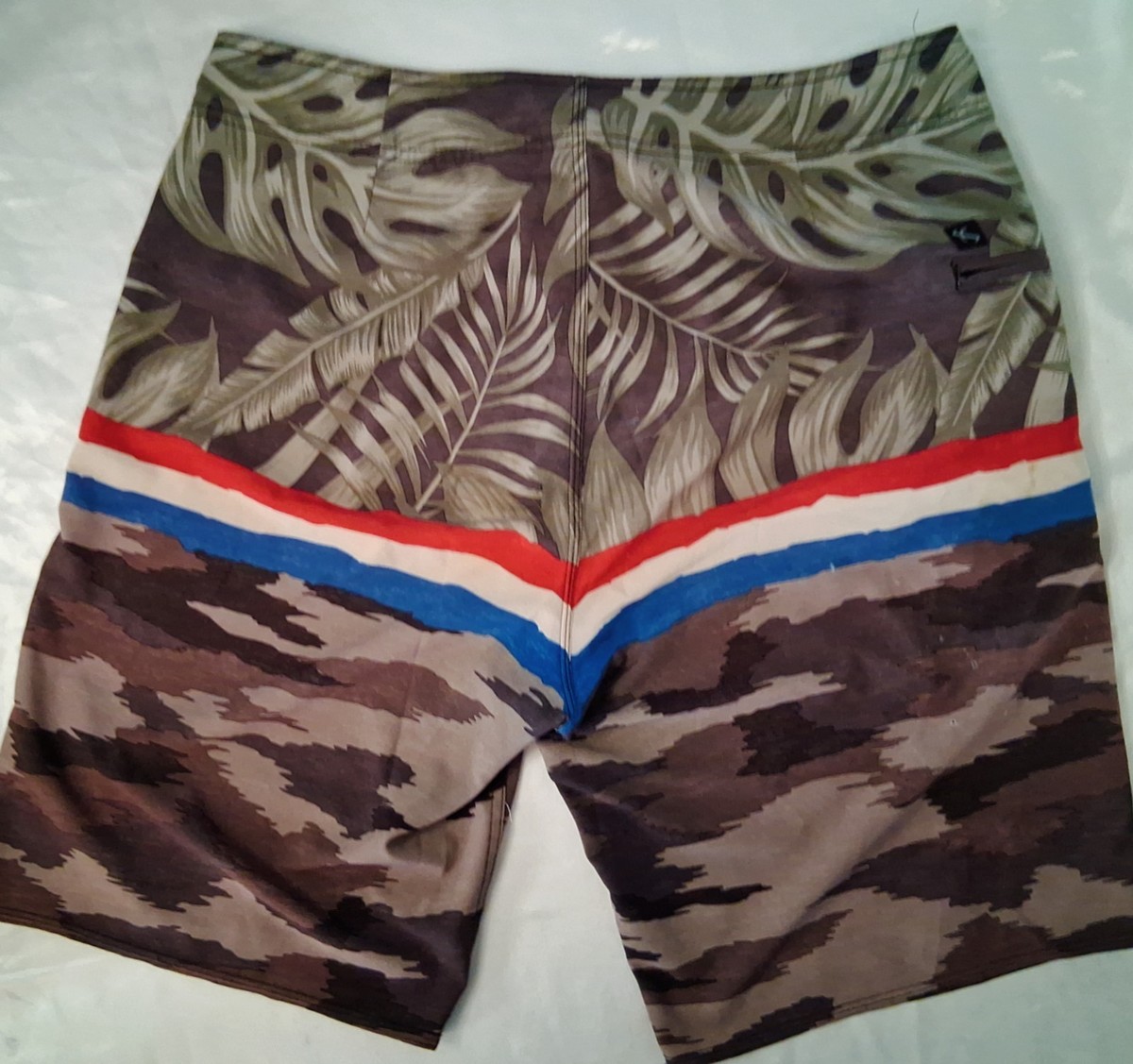 Lost Board Shorts Men's 36 Tropical Leaf Camo Stripe