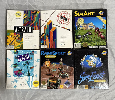 Classic Computer Game Bundle - A-Train SimAnt El-Fish RoboSport SimEarth Big Box