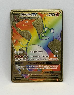 Pokemon Karte Glurak GX Metallkarte Geschenk Kind Kindergeschenk Geburtstag