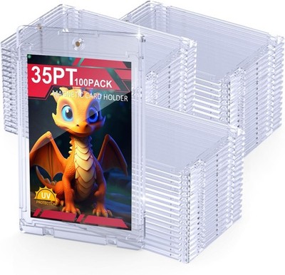 Acrylic Ultra-Thin Magnetic Trading Sports Card Holder 35pt One-Touch Hard Case