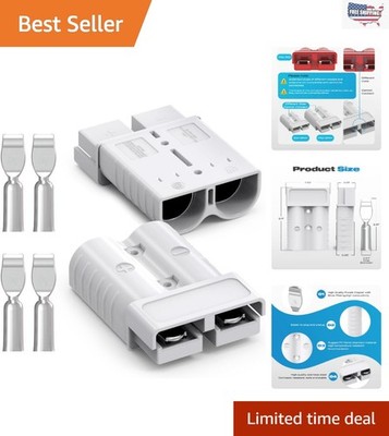 Durable 175A Quick Connect Anderson Connector Kit for 1/0AWG Wiring - 2 Pack