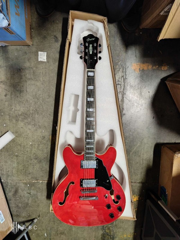 260701-A1 Full Scale Semi-Hollow Body Electric Guitar Red