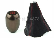 Ek9 Eg Gunmetal 5 Speed Manual Short Shift Knob W Red Stitch Shift Suede Boot