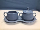 Fiestaware Cream and Sugar Set with tray Fiesta Light Blue Periwinkle