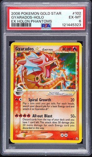 Pokemon Gyarados Gold Star Holo EX Holon Phantoms 102/110 PSA 6