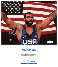 Gable Steveson Signed 8x10 Photo ‘USA’ MN Gophers Wrestling ACOA UFC MMA