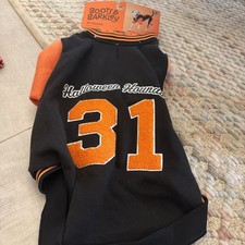 Boots Barkley Pet Costume Varsity Jacket Black Orange Dog Size Large 31 NEW