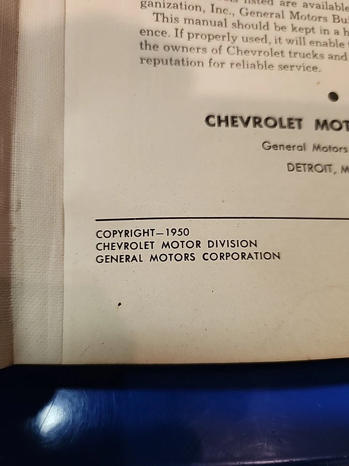 Chevrolet Truck Shop Manual 1948-1951 de colección 1948-1953 impreso 1950 Foto 4 de 4