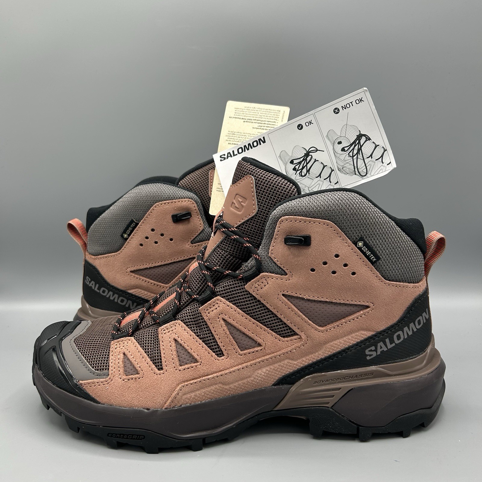 Scarpe da trekking Salomon X Ultra 360 Mid GTX in pelle di corallo Goretex UK 8 EU 42