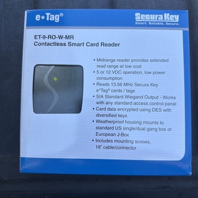 SecuraKey eTag Contactless Smart Card Reader Mid-range Black | SKY-ET9-RO-W-MR