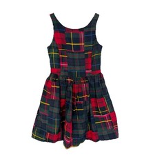 Polo Ralph Lauren Girls Cotton Madras Shirt Dress Multicolor Size 8