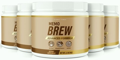 Memo Brew Powder   For Brain Focus, Memory, Clarity & Productivity - 5 Pack