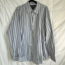 MICHAEL KORS Mens XL Striped Dress Shirt Long Sleeve Cotton Button Down