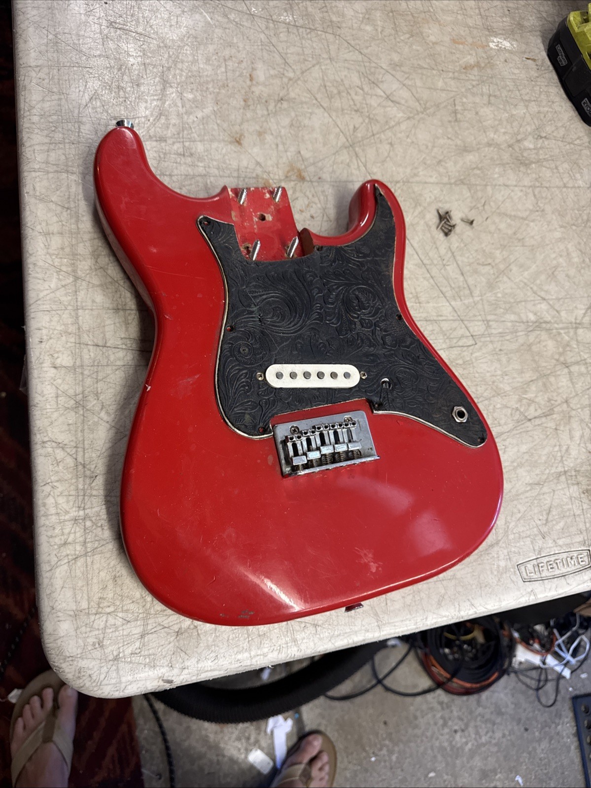 Unbranded 90s import Mini Strat Electric Guitar Body w/ bridge 1 pickup