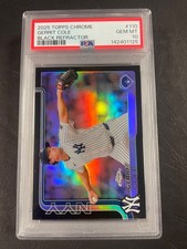 2025 Topps Chrome Gerrit Cole Black Refractor 9/10 PSA 10 POP 1 !!!
