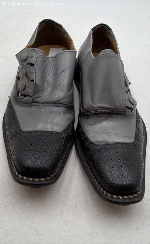 Giorgio Brutini Mens Gray Black Animal Print Monk Strap Dress Shoes Size 9.5M