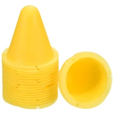Agility Cones 20pcs Sports Training Marker Round Head for Roller Skating Yellow