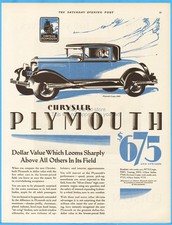 1928 Chrysler Plymouth Coupe Print Ad 685 Antique Motor Car Automobile 1928 Chrysler Plymouth Coupe Print Ad 685 Antique Motor Car Automobile