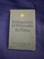 Belichtungstabellen m. Aditionszahlen Dr. Rheden 1928 Wien