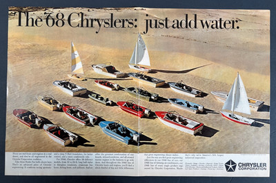 1968 The '68 Chryslers: Just Add Water Boats & Engines 38 Models 2-Page Print AD