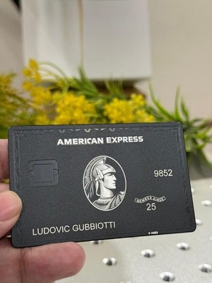 Amex Custom Black Card With Standard Large Chip Design - 2025