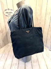 Borsa a tracolla Prada grande blu navy scuro tessuto NYLON CITY #29 autentica!