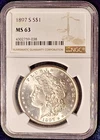 1897 S Morgan Silver Dollar GRADED NGC MS63