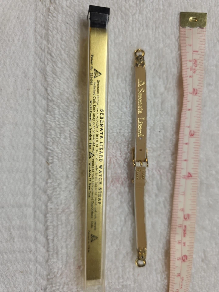 Correa de reloj JB blanco crema Serenata lagarto correa de reloj de cuero nuevo de colección Foto 2 de 3