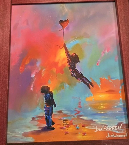 Signed by Jim Warren 'Love & Joy' Painting - Afbeelding 1 van 1