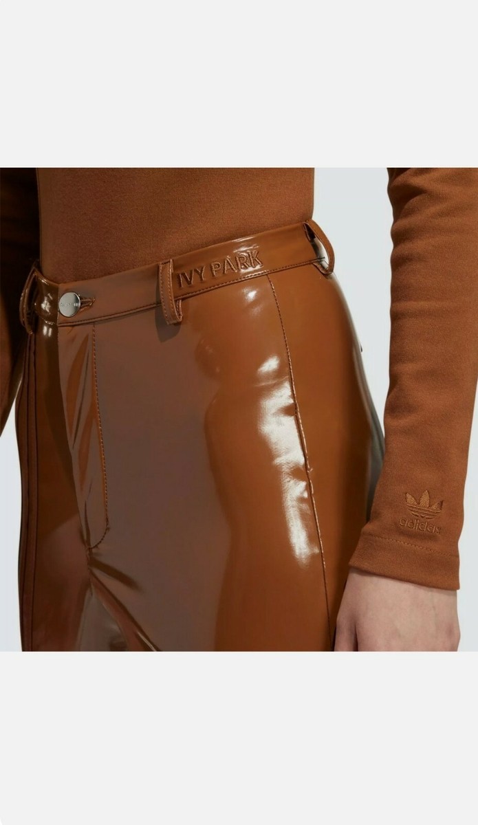 NWT Adidas x Ivy Park Icy Park Wild Brown Latex Pants Size S