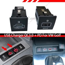 USB QC3.0+PD Ladegerät Buchse Steckdose Schalter Änderung Für VW Golf V VI 06-13