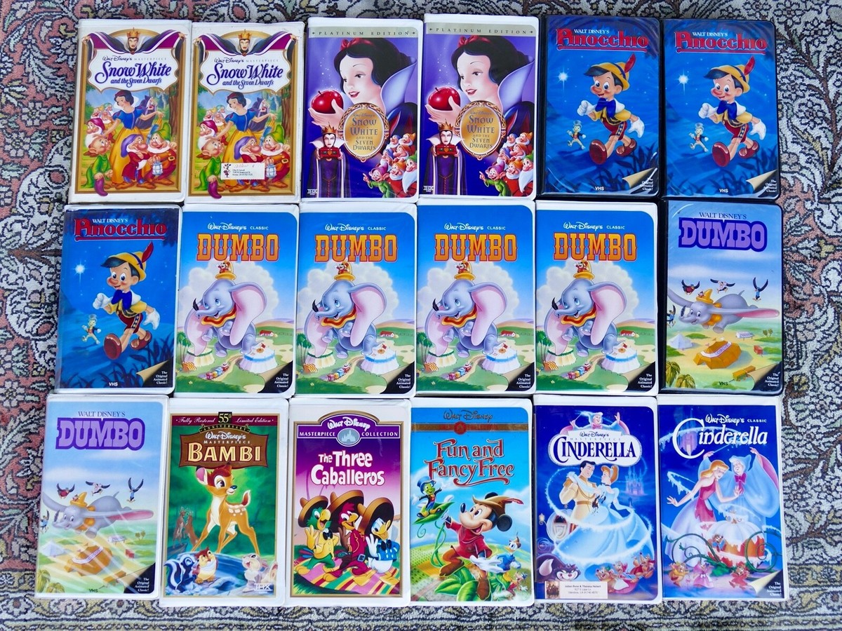 Set of 49 Disney Animated Classic VHS collection - lot black