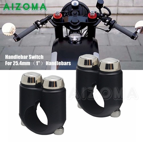 25mm (1") Motorcycle Handlebar Headlight Switch Hand Control Momentary Switch *2 - Picture 4 of 9
