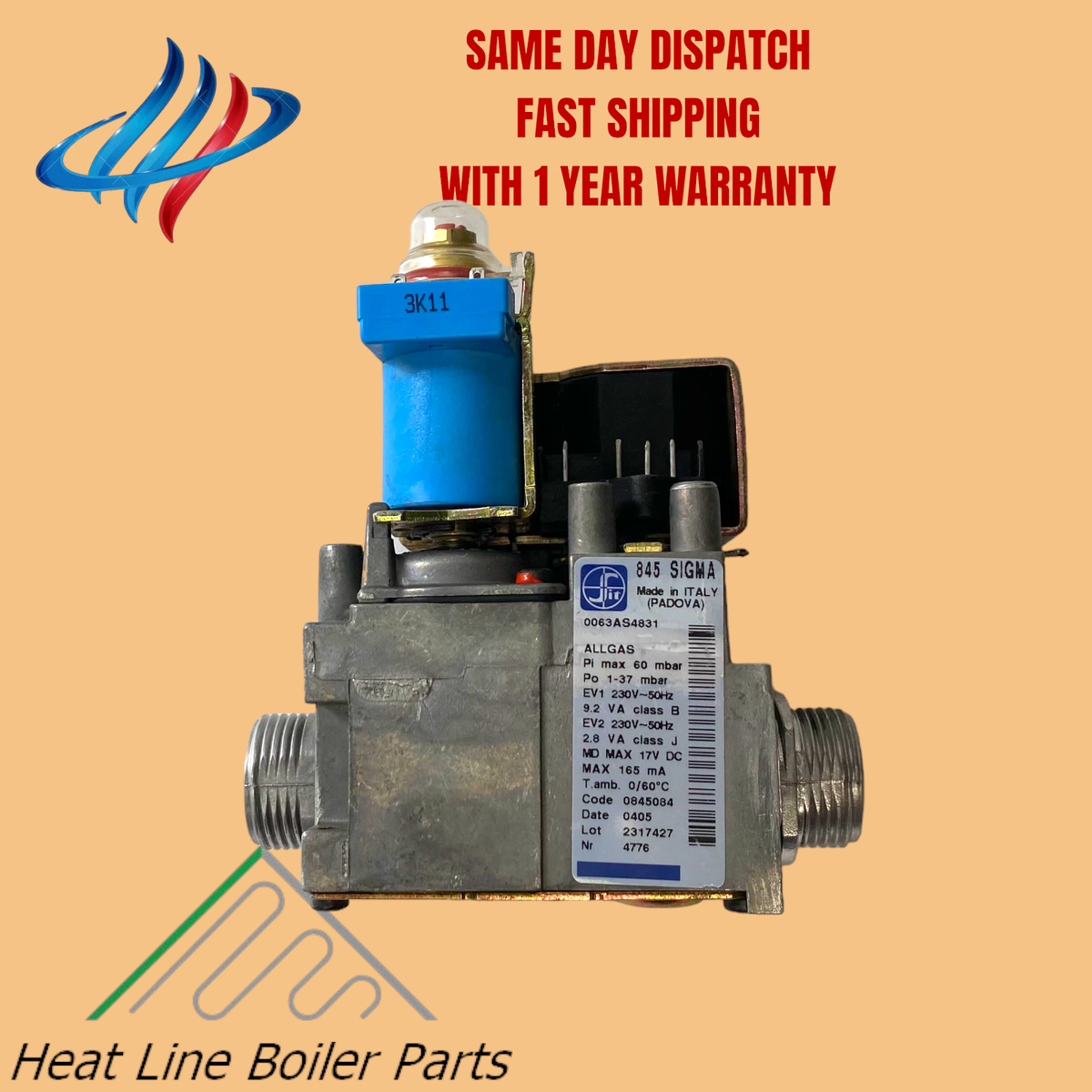 Gas Valve Sabre He Boiler No Hot Water VOKERA SABRE 25HE PLUS 29HE