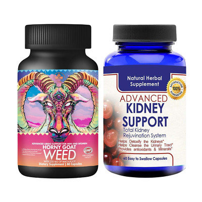 Horny Goat Weed Vitality Support & Advanced Kidney Herbal Supplement 60 Capsules