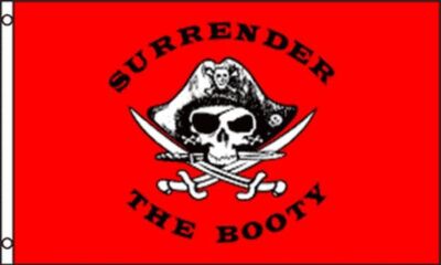 AZ FLAG Piratenflagge „Surrender The Booty“ – 90x60 Cm, 100% Polyester, Mit Metallösen, UV-beständig
