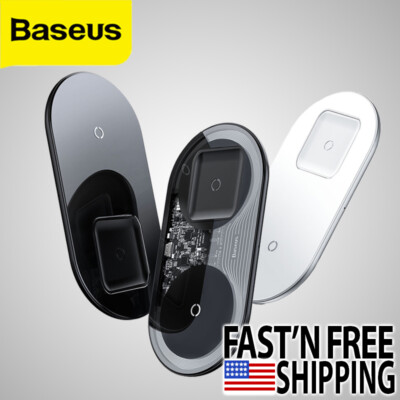 15W 2in1 Qi Fast Max Wireless Charging Pad PRO for Apple Airpods Pro Samsung