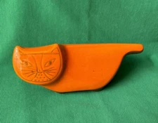 Vintage MCM Baldelli Orange Colored  CAT Bank Italian Ceramic Signed #803