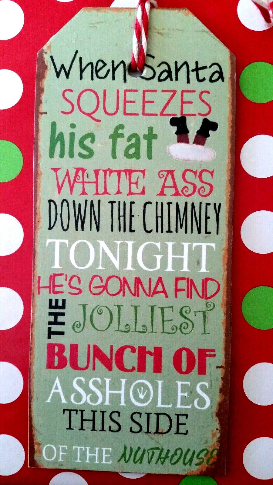 Wooden Christmas Vacation Ornament Gift Tag Clark Griswold Movie Quote