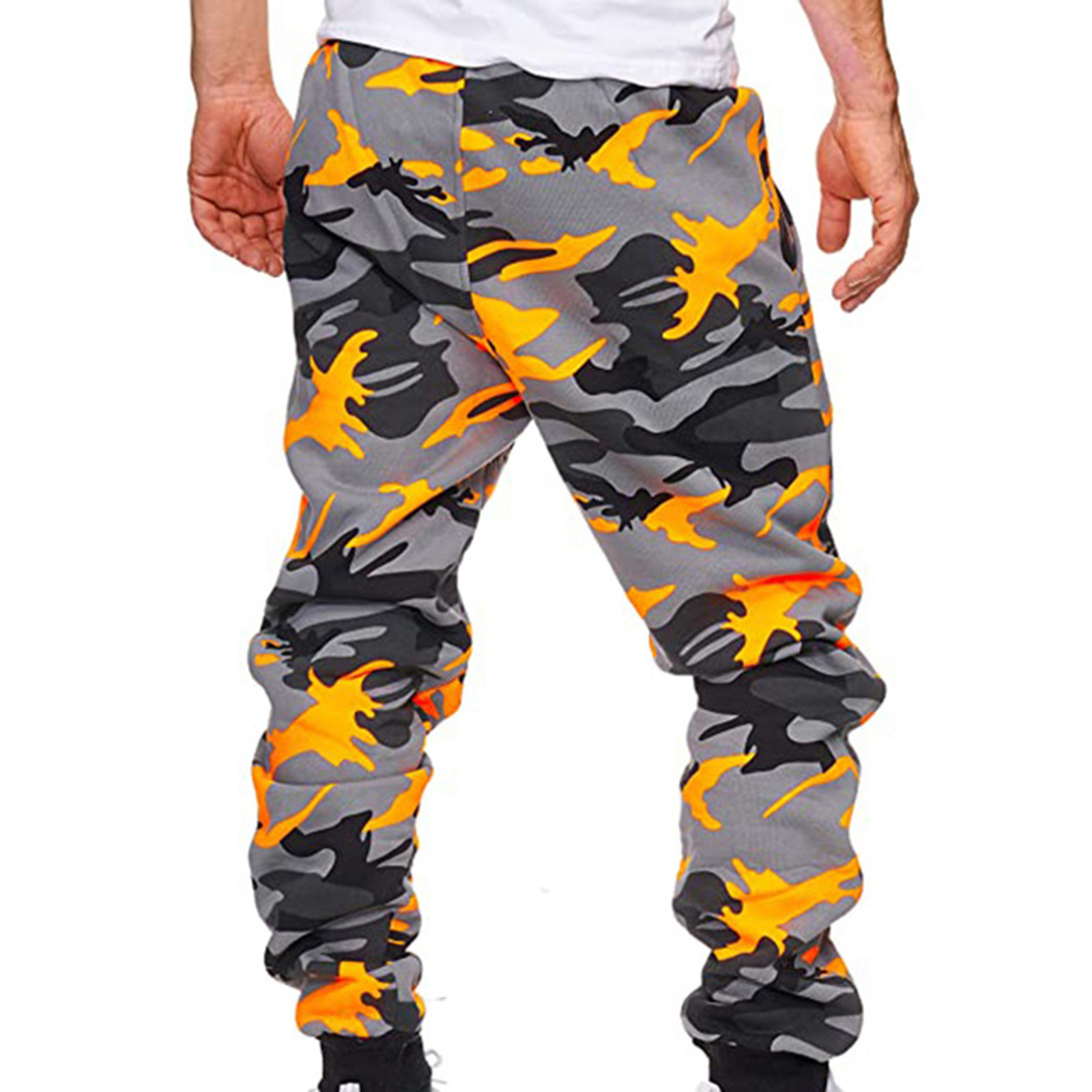 Jogger Pants High Waisted Orange Camo Pants Hollister Joggers