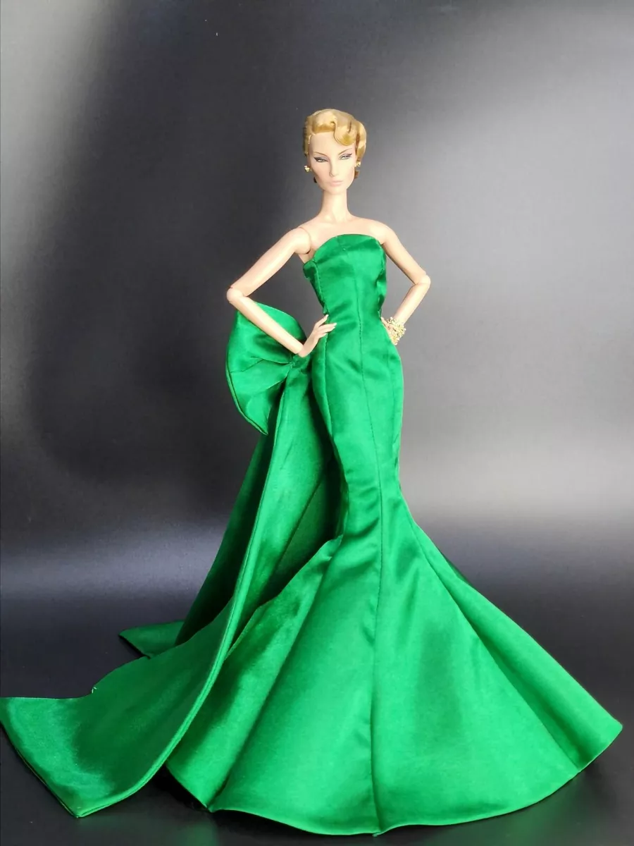 Gown Outfit Dress new for dolls Fashion Royalty barbie model silk stone ooak