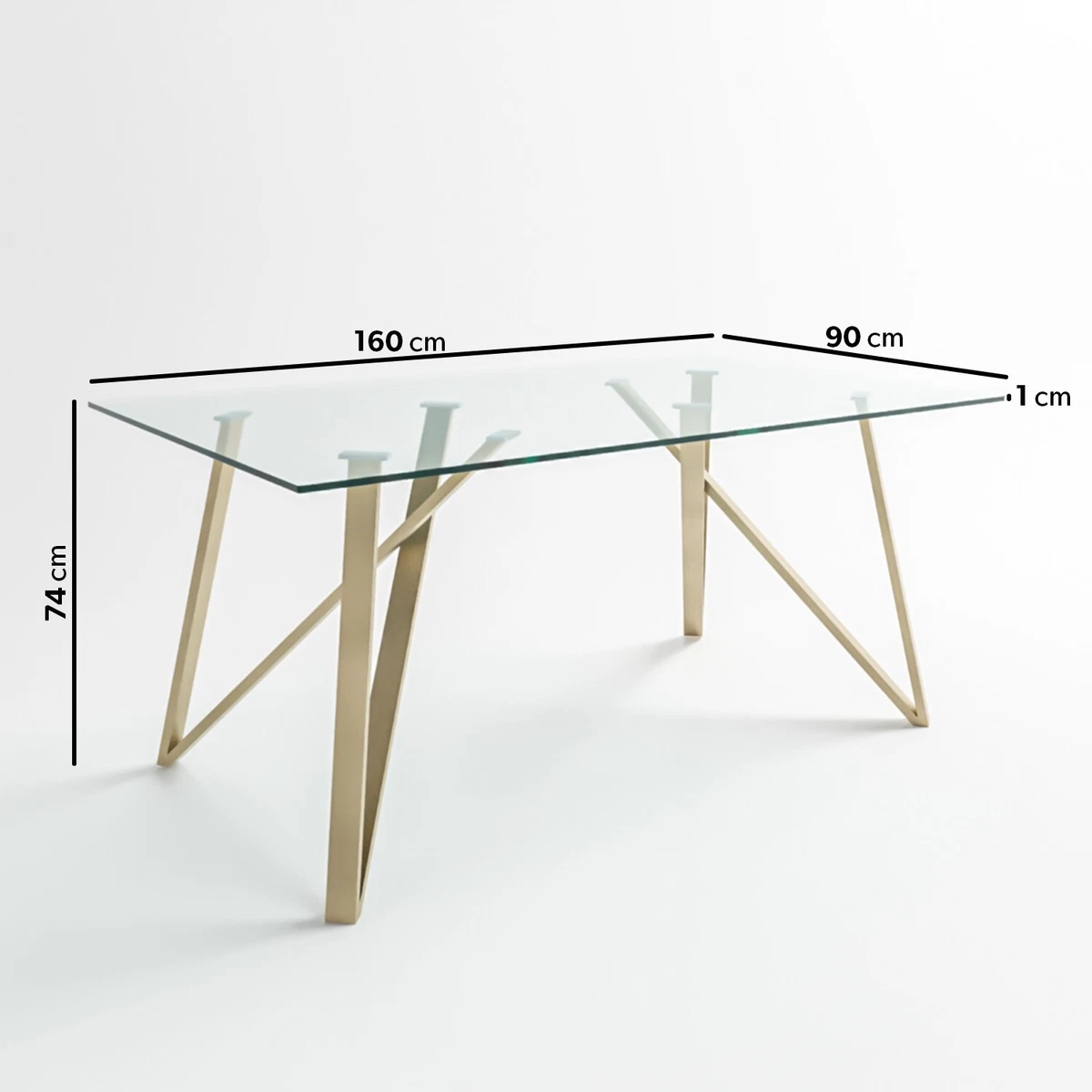 Glass Top Dining Table with Gold Legs Seats 6 Dax DAX002 eBay